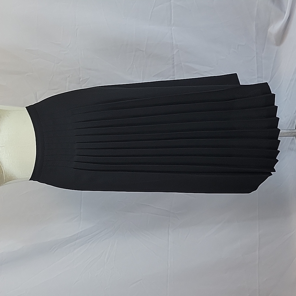 Vintage Plus Size 16/18 Goth Witch Full Length Pleated Black Skirt